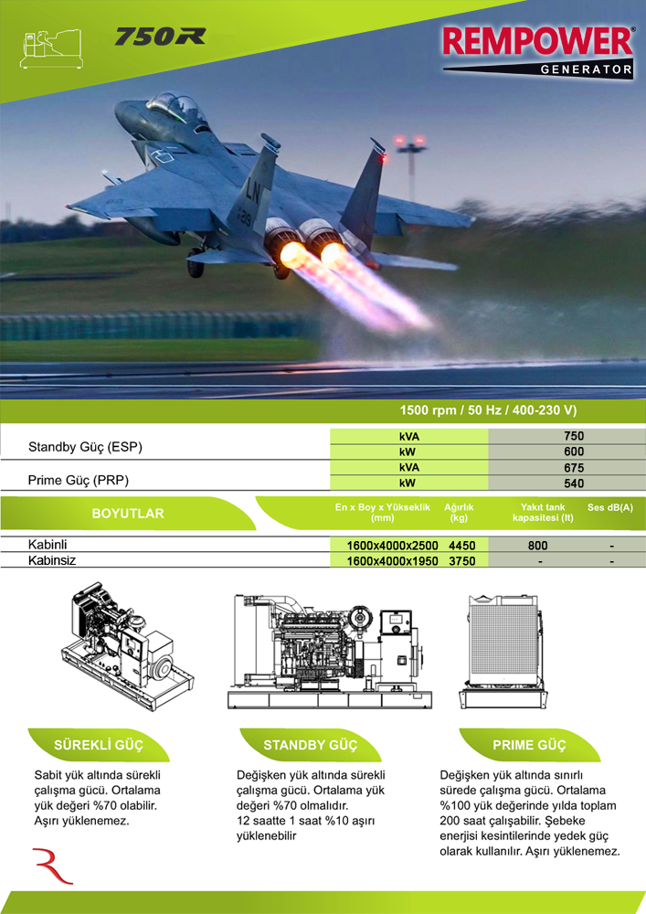 REMPOWER RDG-M 750 KVA OTOMATİK KABİNLİ DİZEL JENERATÖR