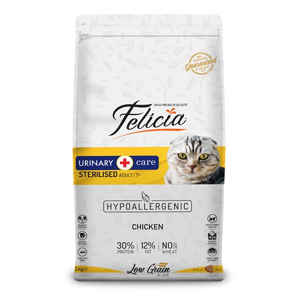 Felicia Az Tahıllı 2 kg Sterilised Tavuklu HypoAllergenic Kedi Maması