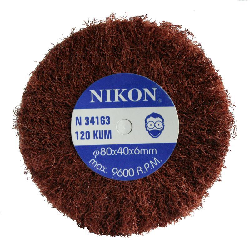 Nikon NIK34163 80x40x6mm 120 Kum Non Woven Saplı Mop Zımpara
