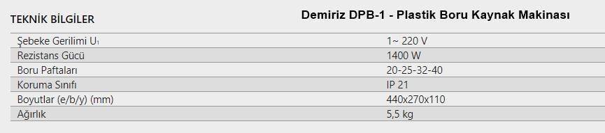 Demiriz DPB-1 - Plastik Boru Kaynak Makinası