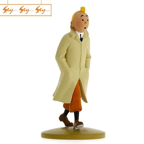 efsane Yas tutmak patlama  Tintin in His Coat Resin Figüre - Tenten Yürüyüş Figürü - Tintin-Tenten