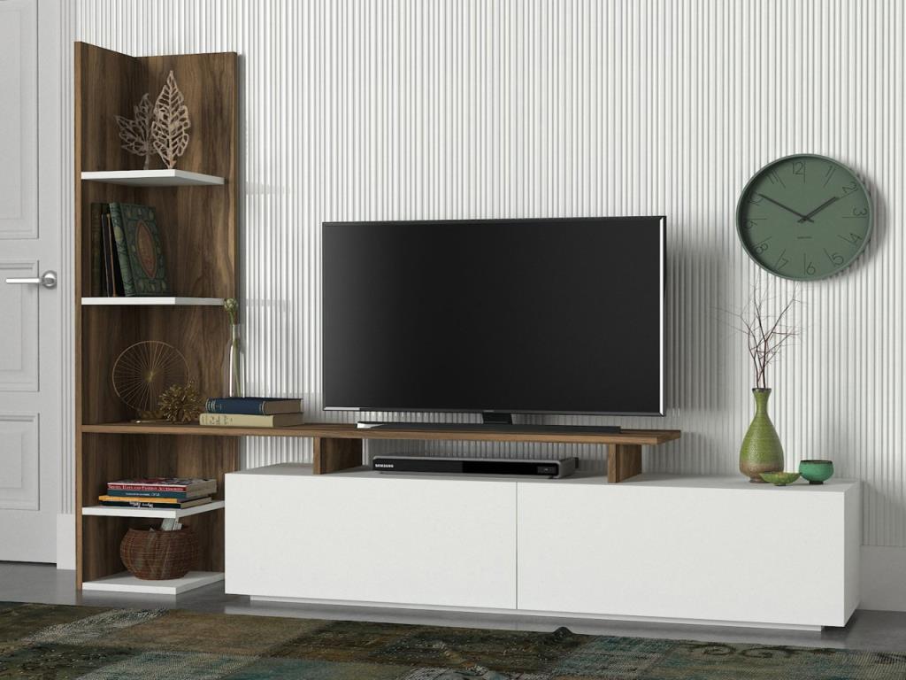 dekorister home tv unitesi beyaz ceviz hizli kargo
