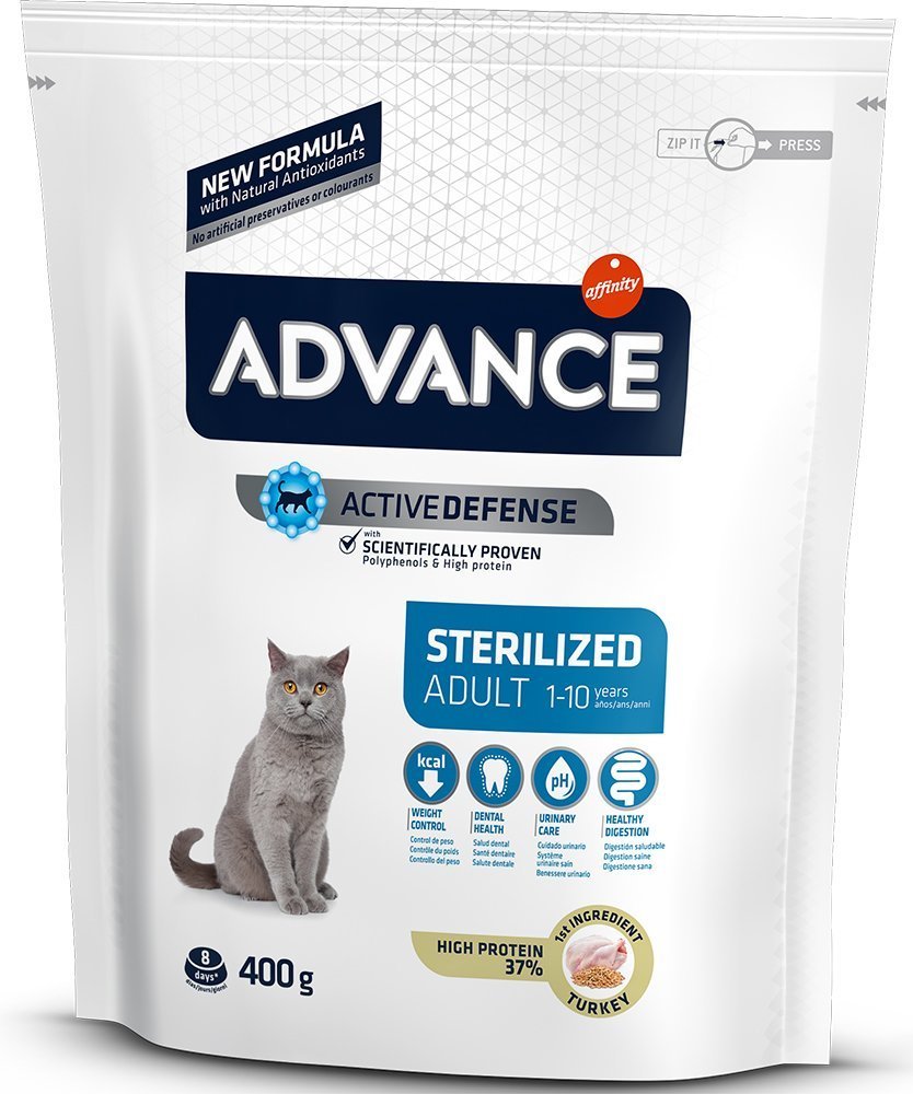 Advance Sterilized Hindili Kısır Kedi Maması 400gr.