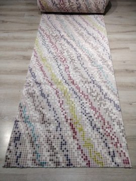 Sarar Heryerehali Sarar Hali Karem Mavi Mozaik 100cm Kesme Yolluk