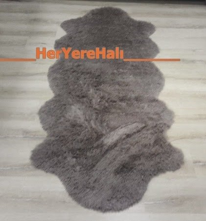 Dogus Pelus Hali Heryerehali Dogus Tavsan Tuyu Gri Post Hali Iki Kafa 80x500 Cm