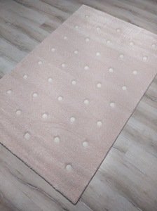 Eko Hali Heryerehali Antialerjik Cocuk Halisi Kds10 Pembe Beyaz Puan Desenli 120x180 Cm