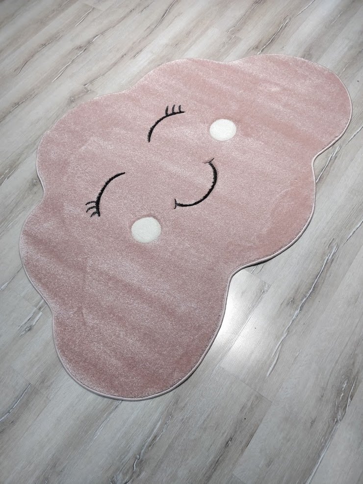 Eko Hali Heryerehali Antialerjik Cocuk Halisi Kds13 Pembe Bulut Sekilli 120x170 Cm