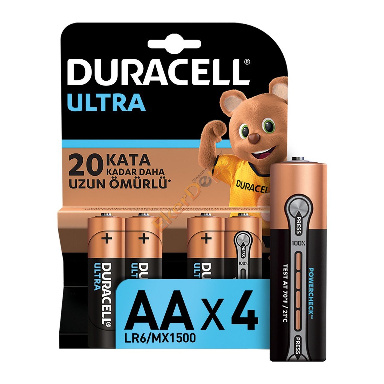 duracell alkalin turbo max kalem pil aa 4 lu