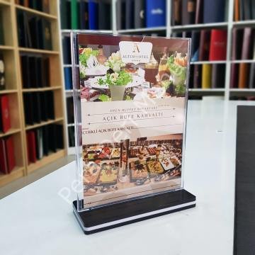 Masaustu Seffaf Menu Standi