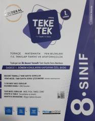 Pruva Akademi 8 Sinif Lgs 1 Donem Teke Tek Tum Dersler Soru Bankasi