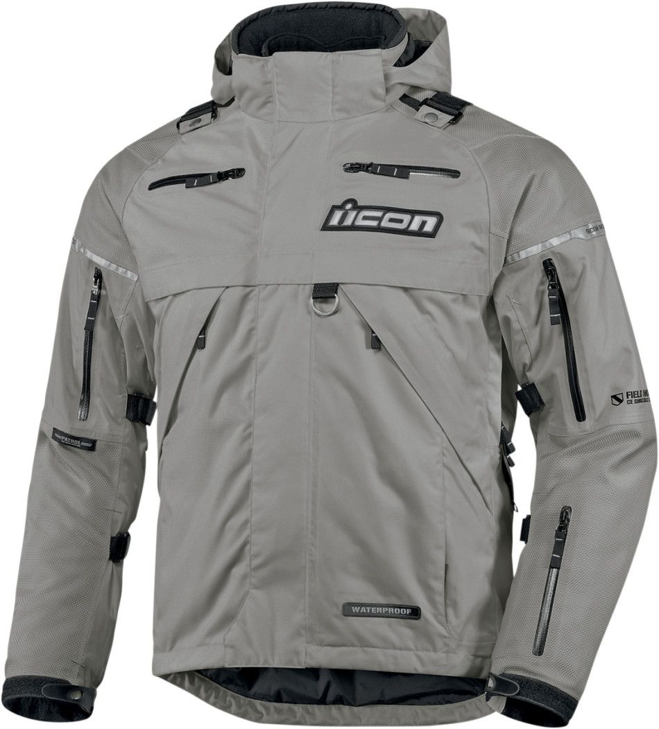 Icon Patrol Gri Su Geçirmez Motosiklet Montu 2X-Large ...