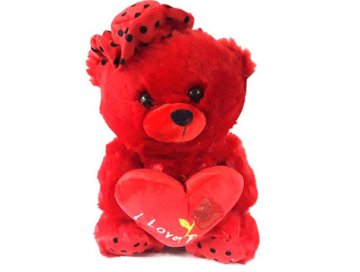 Sevimli I Love You Konusan Kirmizi Pelus Ayicik Toptan Hediyelik Esya
