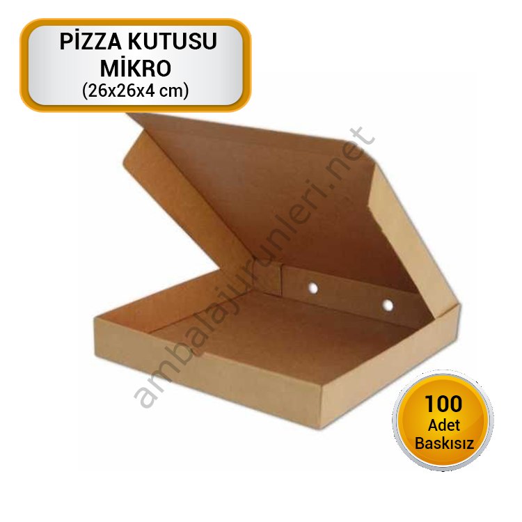 Pizza Kutusu Mikro Orta Boy Lüx Pizza Kutusu