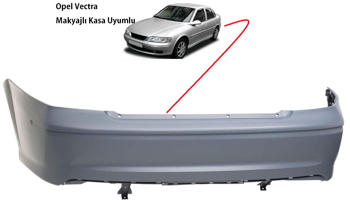 Opel Vectra B Arka Tampon 1999 - 2001 Makyajlı Kasa *ITHAL* Marka