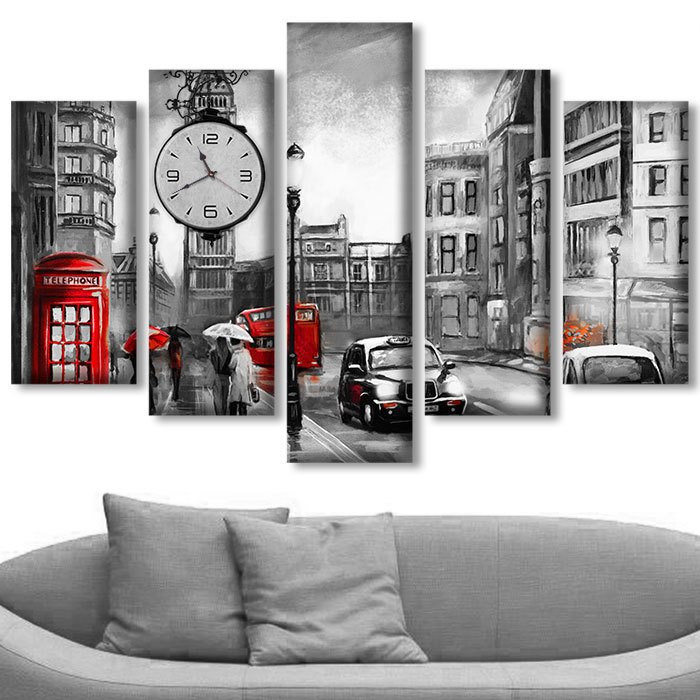 Dekoratif Modern Kanvas Tablo Saat Modelleri