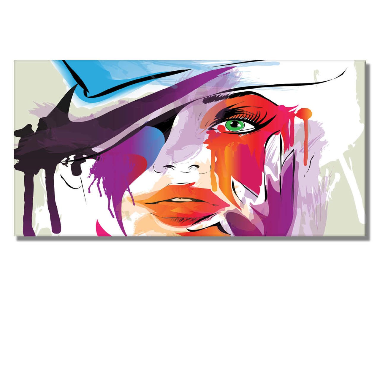 pop art kadin resimli kanvas tablo