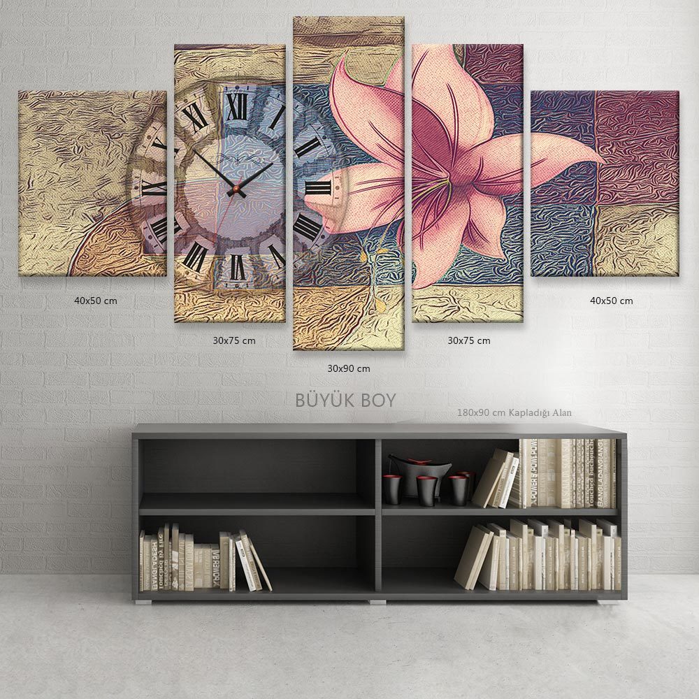 Dekoratif Modern Kanvas Tablo Saat Modelleri
