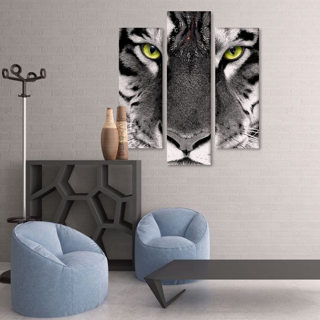 dekoratif modern kanvas tablo saat modelleri