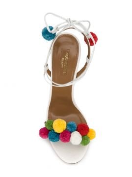 'Pom Pom 105' sandals - Ayakkabı, Beyaz - Ayakkabı - Aquazzura