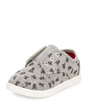 Skull Print Paseo Slip On Shoe Cocuk Ayakkabi Gri Espadril Toms