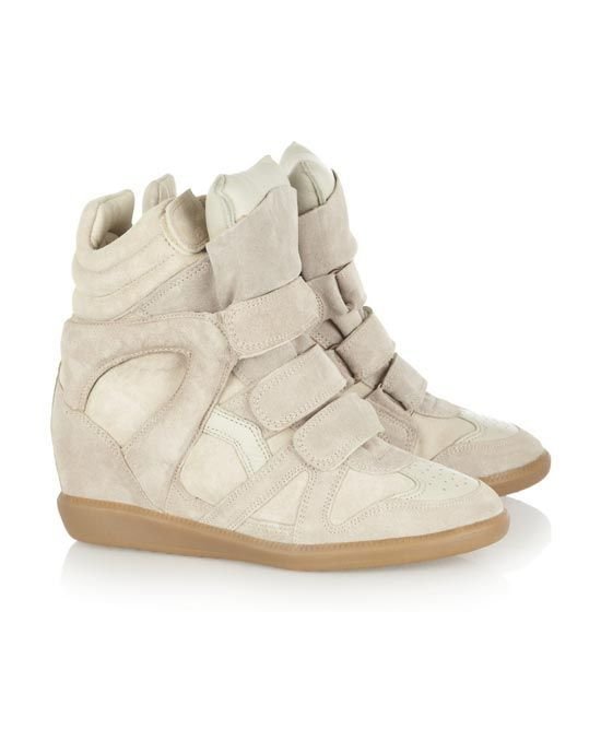 leather high top wedge sneakers