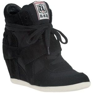 Bowie Suede and Canvas Wedge Sneaker