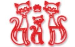 Kedi temalı Patchwork Baskı Seti (Resim Klişesi) 4 Parça