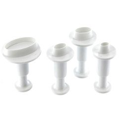 Elips Oval Basmalı Enjektörlü Kurabiye Kalıbı 4 Parça