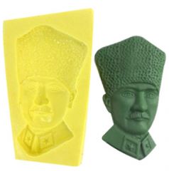 Atatürk Büstü Silikon Kalıp Sabun Kokulu Taş Mum Epoksi Kalıbı