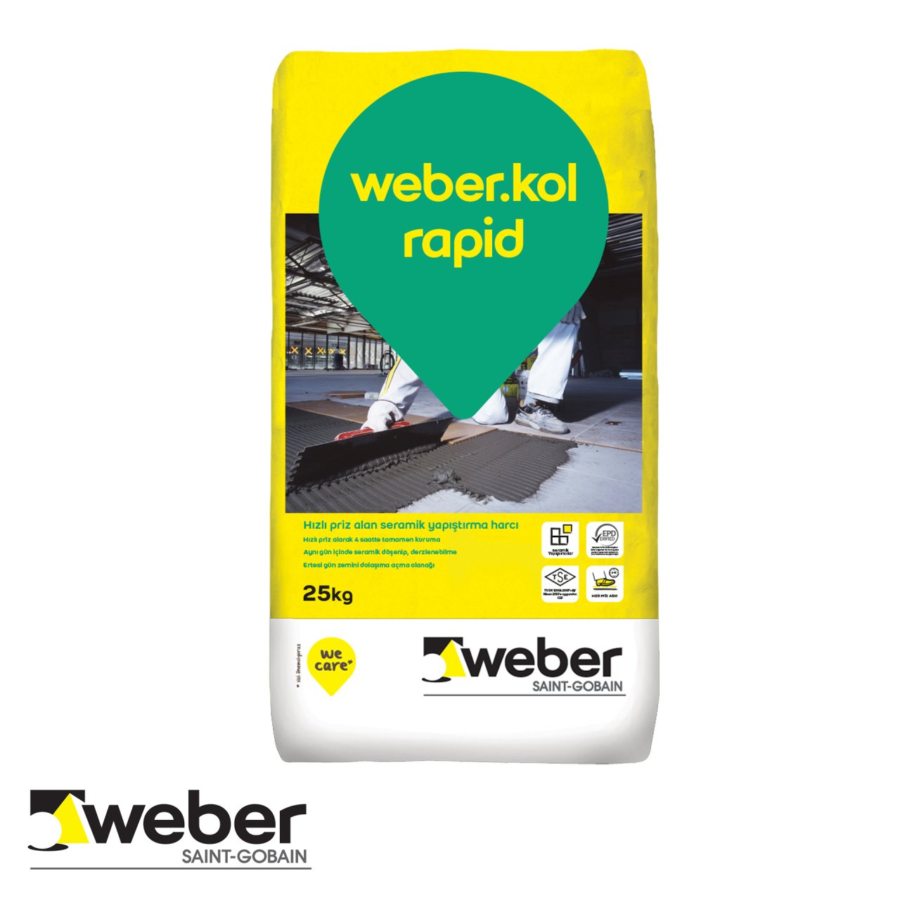weber kol rapid hizli priz alan seramik yapistirici 25 kg