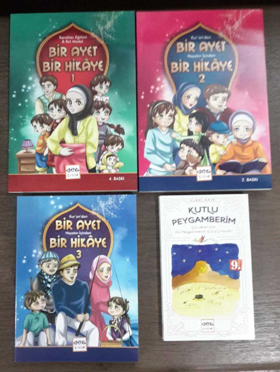 cocuklar icin bir ayet bir hikaye egitim seti 4 kitap