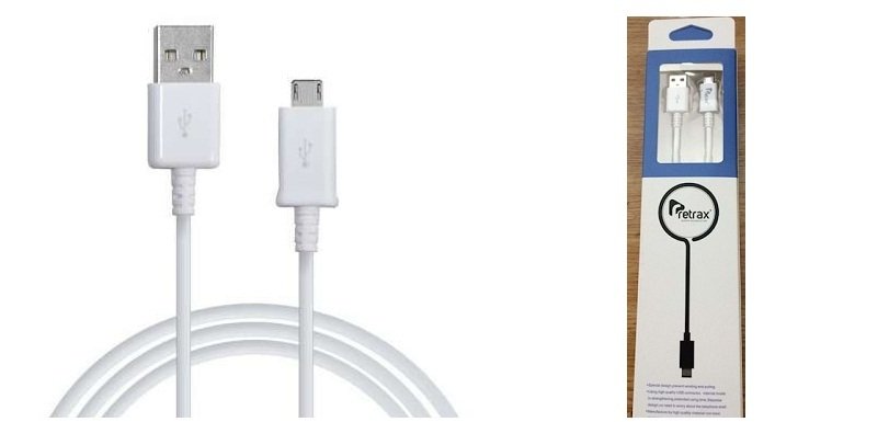 Hadron Retrax 3mt Android Sarj Kablosu Beyaz Renk Micro Usb Sarj
