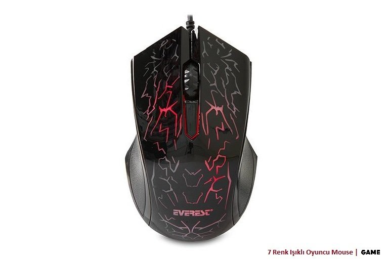 Everest Sm 68x Usb Siyah 7 Renk Aydinlatmali Oyuncu Mouse Fiyat Performans Urunu