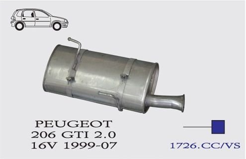 peugeot 206 gti arka egzoz 2 0 16v 1999 206 peugeot
