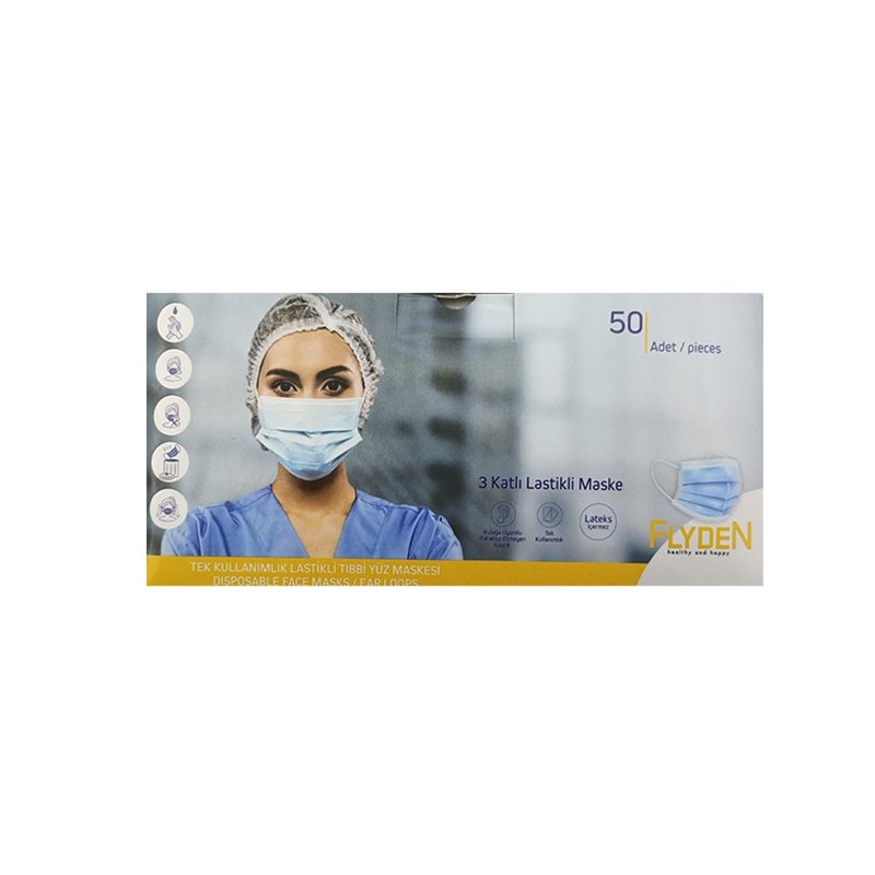 Flyden 3 Katli Lastikli Maske 50 Adet Eczaonline Com