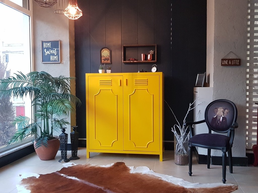 Flame Yellow Iki Kapakli Dolap