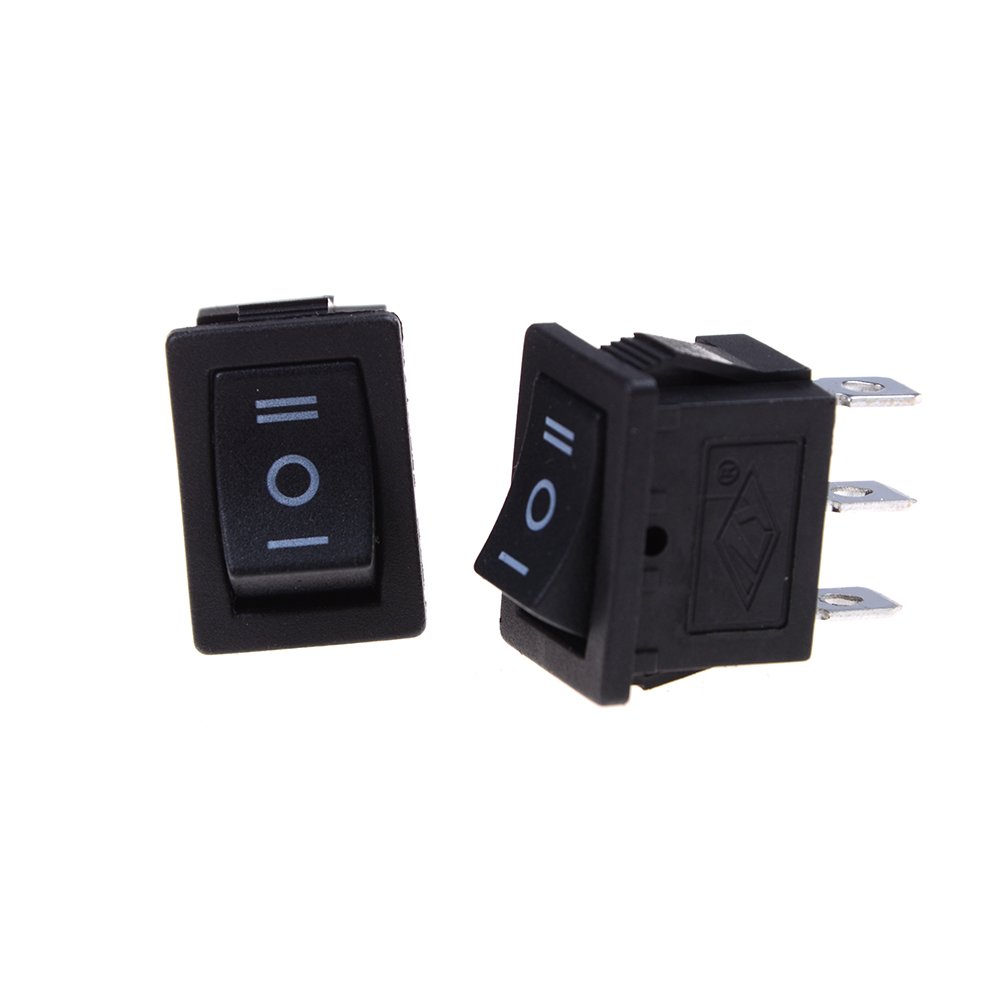 Electroon 18x12mm Işıksız Anahtar On-Off-On 3Pin Siyah