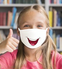 Yıkanabilir Beyaz Çocuk Maske-5