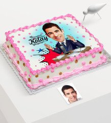 Kişiye Özel Bay Spiker Karikatür Baskılı Yaş Pasta İçin Yenilebilir Şekerli Kağıt - 1