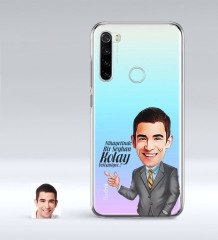 Kişiye Özel Erkek Kolay Yetişmiyor Karikatürlü Xiaomi Redmi Note 8 İnce Şeffaf Silikon Telefon Kapağı-2