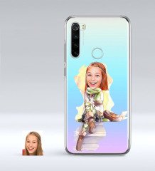 Kişiye Özel Bayan Karikatürlü Xiaomi Redmi Note 8 İnce Şeffaf Silikon Telefon Kapağı-17