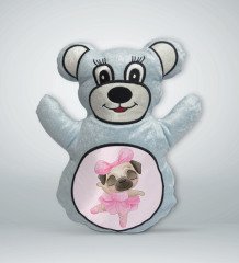 BK Gift Tatlı Köpek Tasarımlı Mavi Ayıcık Yastık-2