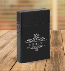 Kişiye Özel Siyah Slim Boy Metal Sigara Kutusu-8