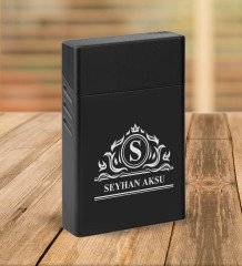 Kişiye Özel Siyah Slim Boy Metal Sigara Kutusu-12