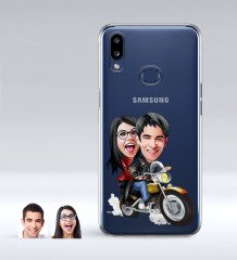 Kişiye Özel Sevgililer Karikatürlü Samsung Galaxy A10s İnce Şeffaf Silikon Telefon Kapağı-17