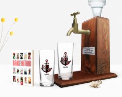 Kişiye Özel Renkli Baskılı Kaptan Tasarımlı İkili Rakı Bardağı Ahşap Rakı Standı ve Cep Kitabı Hediye Seti-3