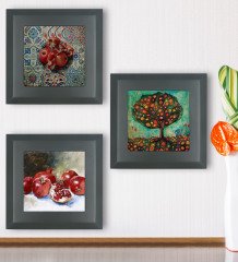 BK Gift Dini 3âlü Ahşap Çerçeveli Taş Duvar Dekoru-11