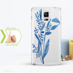 Kişiye Özel Samsung Galaxy Note 4 İnce Şeffaf Silikon Telefon Kapağı (Yaprak Temalı-2)