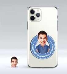 Kişiye Özel Erkek Kolay Yetişmiyor Karikatürlü iPhone 11 Pro İnce Şeffaf Silikon Telefon Kapağı-3