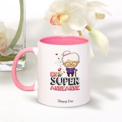 Kişiye Özel En Süper Anneanne Pembe Kupa Bardak